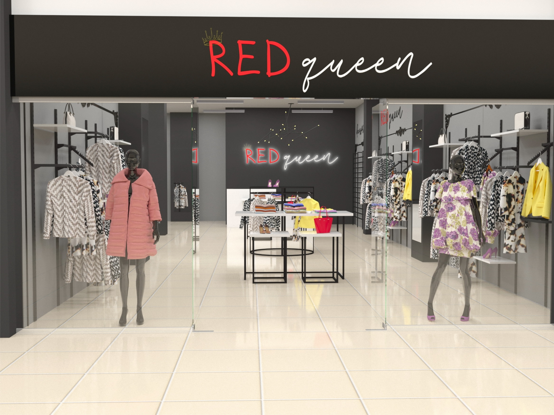 Дизайн магазина одежды "Red queen"