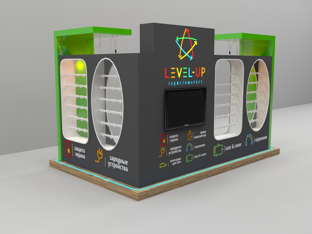Новым объектом нашей компании стала разработка дизайн проекта торгового острова "Level up"