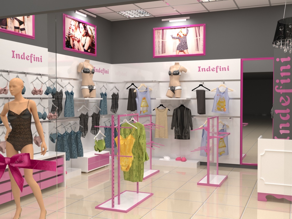 Компания «Локос» разработала дизайн проект магазина для известного бренда нижнего белья и домашней одежды «Indefini»