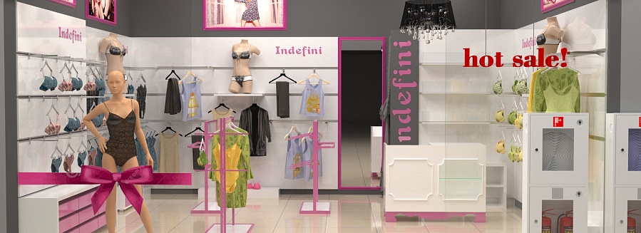 Проект магазина для известного бренда нижнего белья и домашней одежды «Indefini»